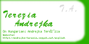 terezia andrejka business card